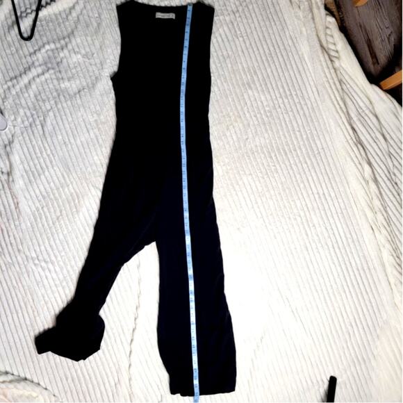 Abercrombie & Fitch Black Jumpsuit Medium Tie Front Elastic Waist Flowy Boho - Picture 8 of 9